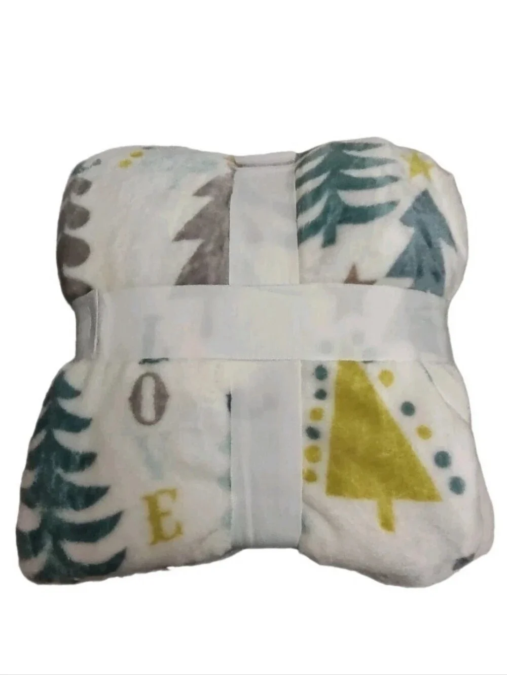 Christmas Pillow and Throw Set Cozy Soft Velvet Plush Holiday Home Green White
